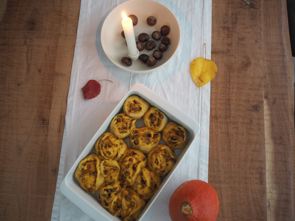 herbstliche Kürbisschnecken